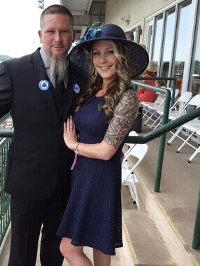 Navy Eyelet Fit & Flare Dress